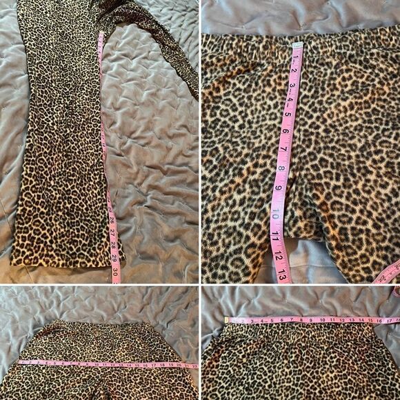 Gilligan & O'Malley Leopard Print Pull On Fleece Pajama Pants Brown Tan M - Picture 10 of 10